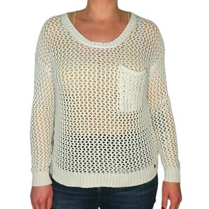 Roxy Knit Long Sleeve Sweater Size Large Creme